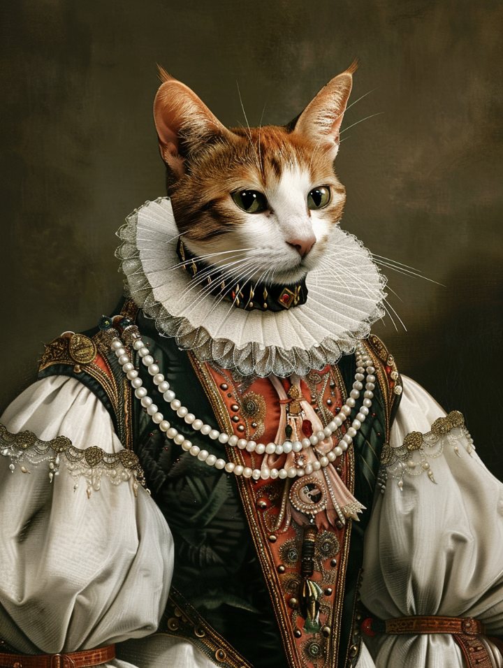 Countess Isabeau — cat portrait in the style of the Renaissance