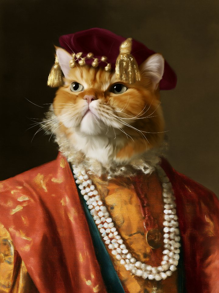 Duke Anselm — cat portrait in the style of the Renaissance