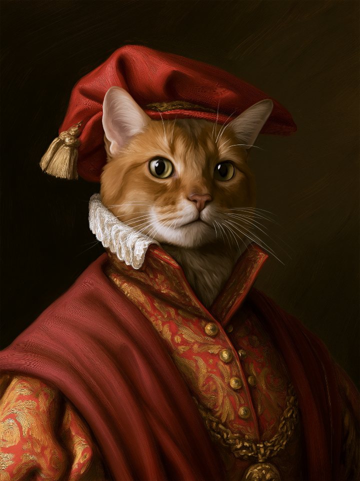 Baron Leopold — cat portrait in the style of the Renaissance