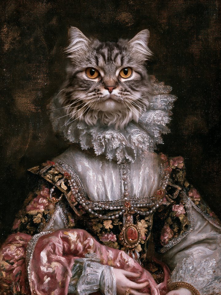 Duchess Eleonore — cat portrait in the style of the Renaissance