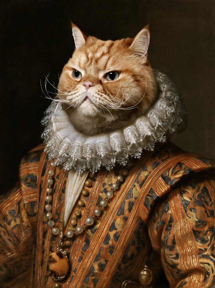 Baron Cornelius — cat portrait in the style of the Renaissance