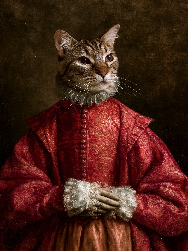 Countess Henriette — cat portrait in the style of the Renaissance