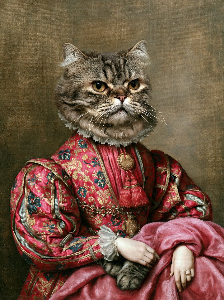 Duchess Philippa — cat portrait in the style of the Renaissance