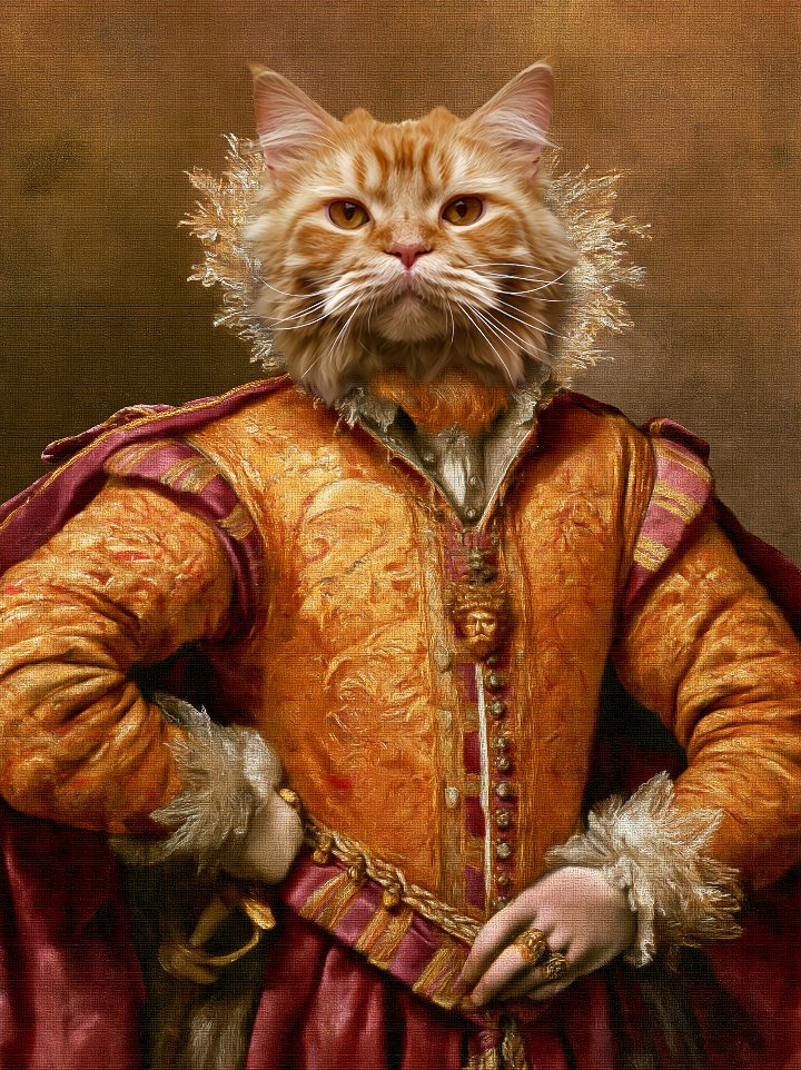 Duke Aurelio — cat portrait in the style of the Renaissance