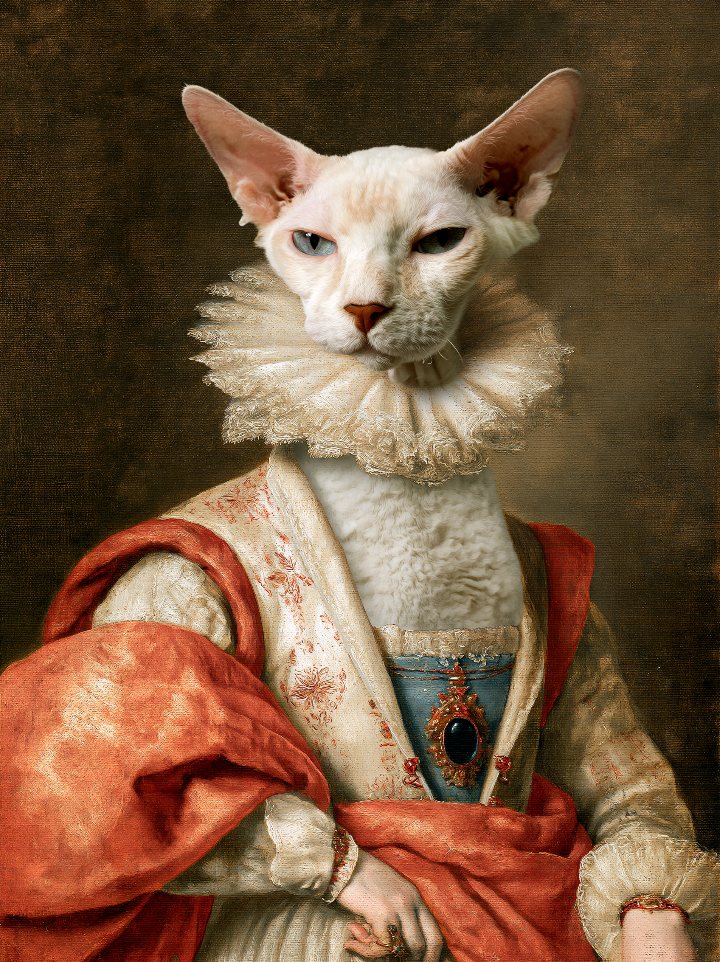 Baroness Clarisse — cat portrait in the style of the Renaissance