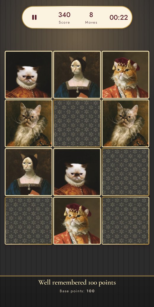 A round in progress: twelve cards on the gallery wall